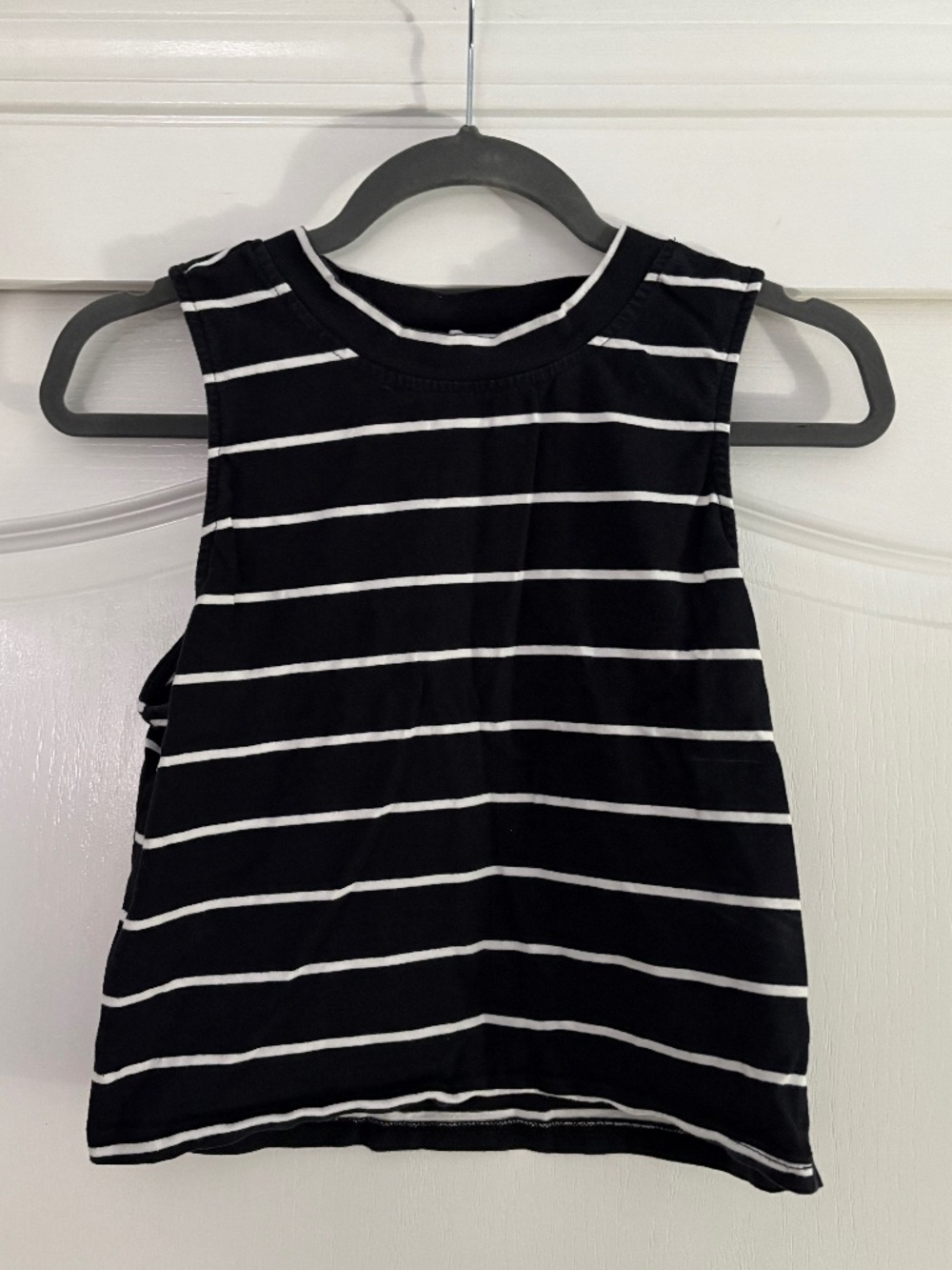 Small Black & White Stripped Mock Neck Shirt